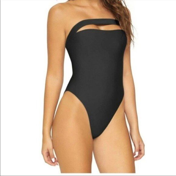 PilyQ Womens Size Small Sabrina One Piece Swimsuit Black - Picture 1 of 5